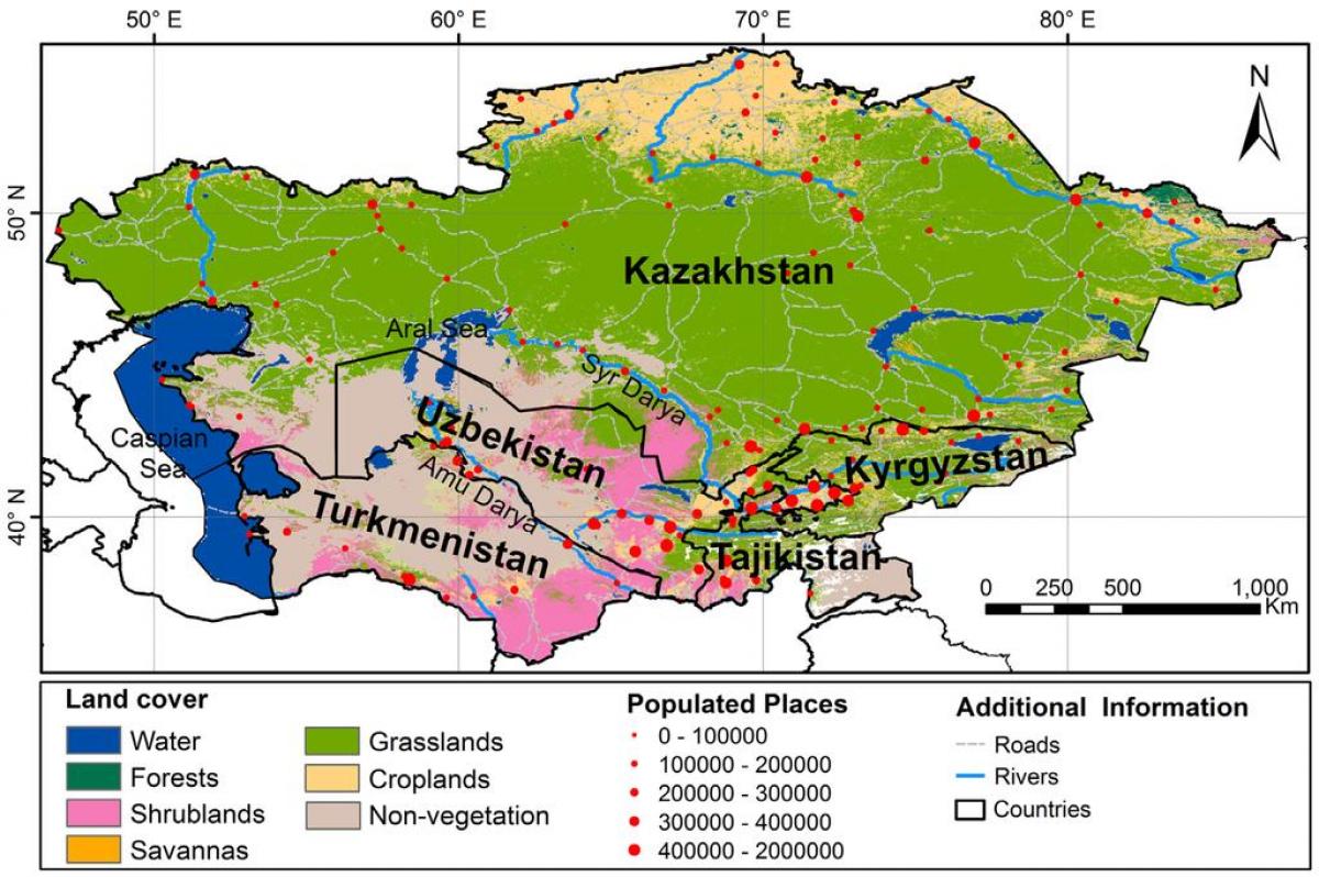 mapa de Kazakhstan climàtic