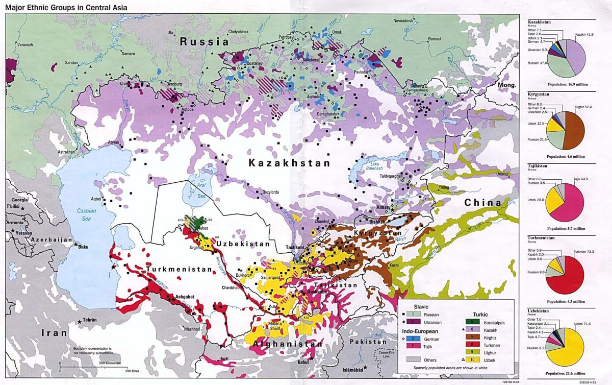 mapa de Kazakhstan població