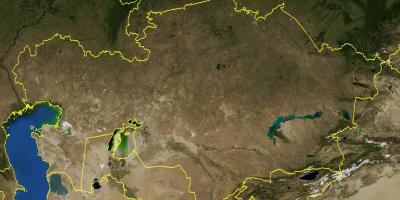 Mapa de Kazakhstan topogràfic