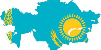 Mapa de Kazakhstan bandera