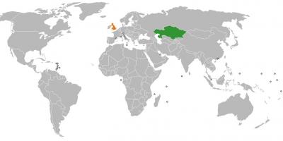 Kazakhstan ubicació en el mapa del món
