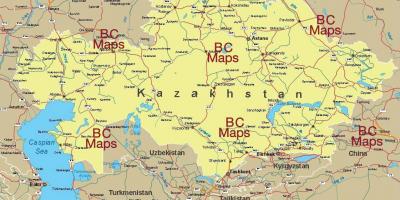 Kazakhstan ciutats mapa