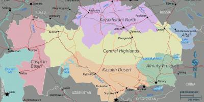 Mapa de Kazakhstan regions