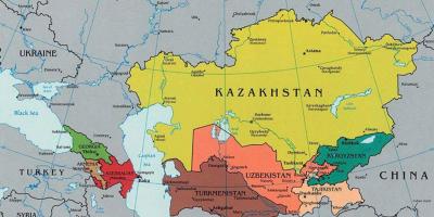 Mapa Kazakhstan països de l'entorn